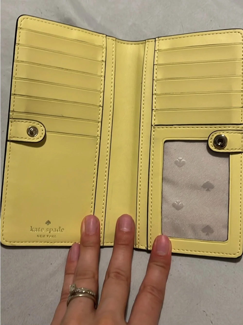 kate spade Yellow Saffiano Zip-Around Continental Wallet